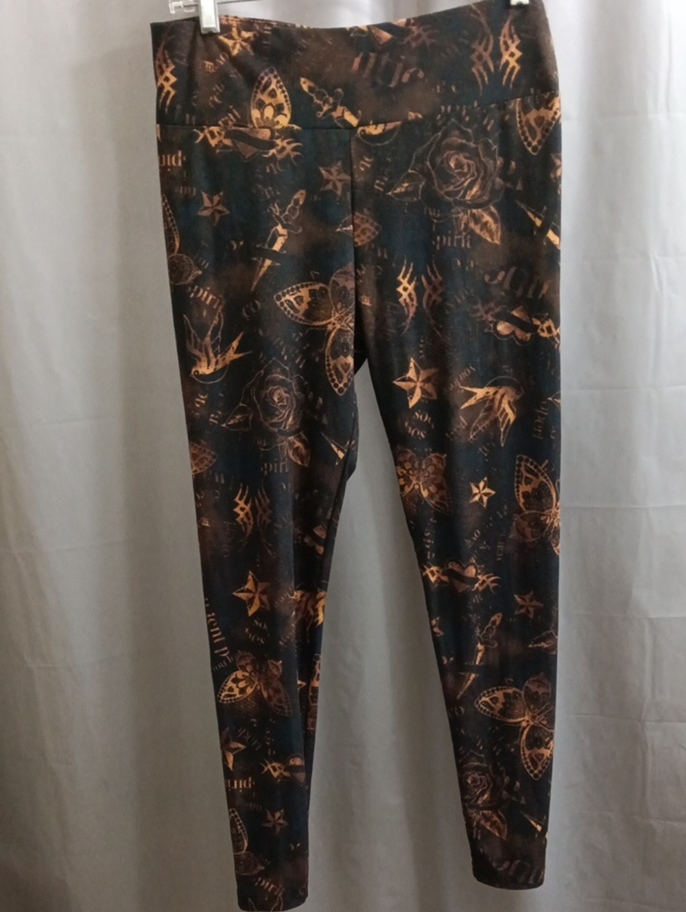 No Boundaries Black and Copper Print Girls' Leggings